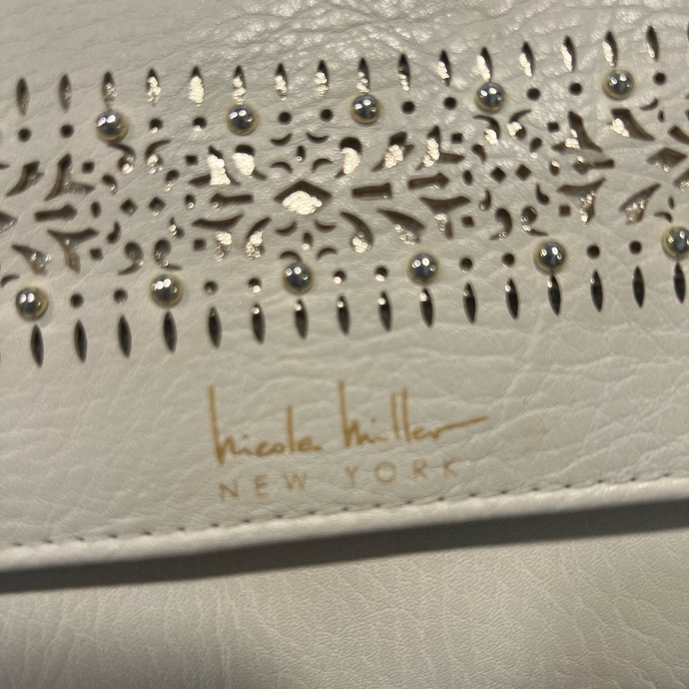 Nicole Miller Cream Clutch with Chain Strap - Picture 6 of 6